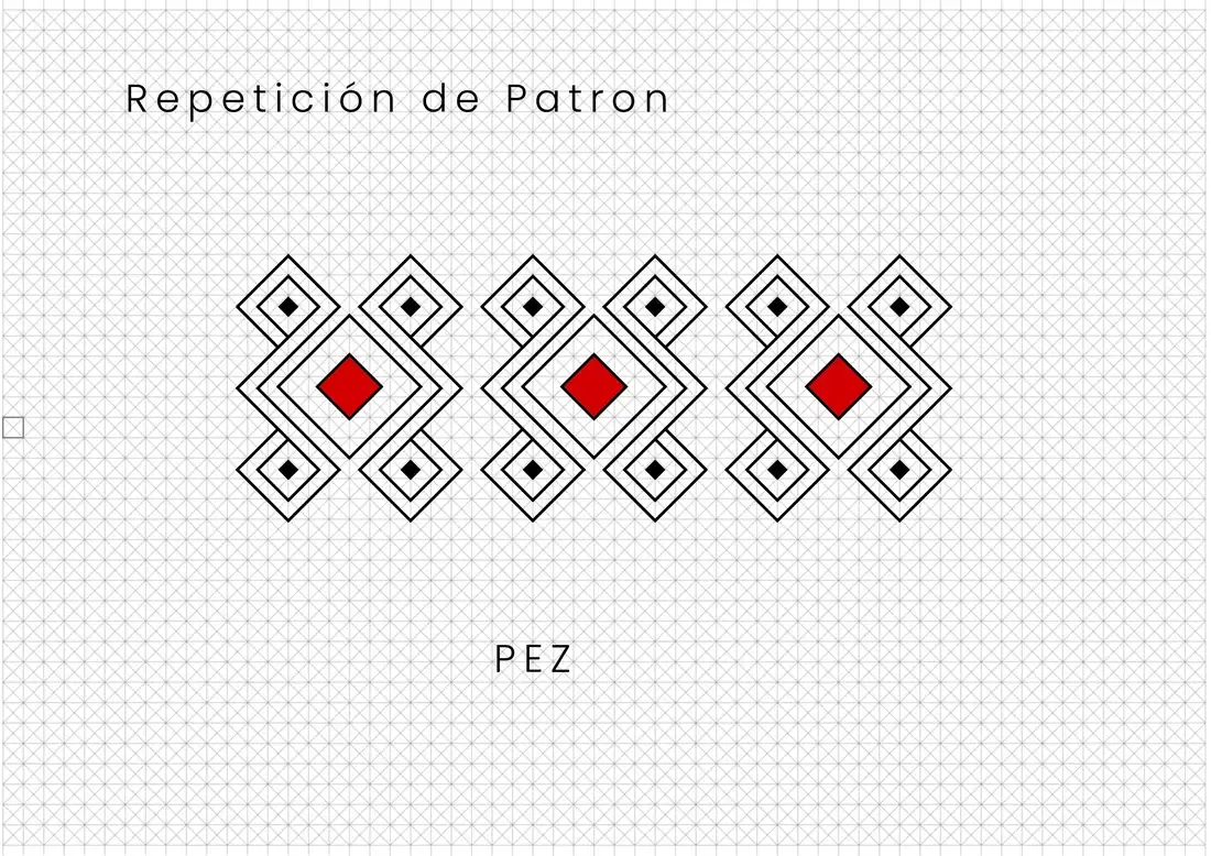 Trama repetitiva inspirada en iconografía Achuar