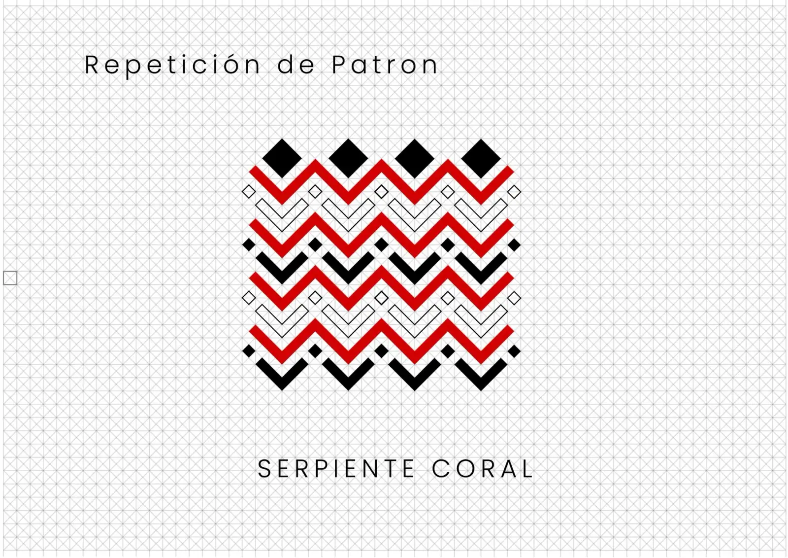 Patrón geométrico inspirado en serpiente coral